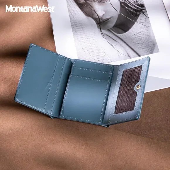 Womens Slim Wallet RFID Blocking Wallets Small Trifold - Picture 5 of 6